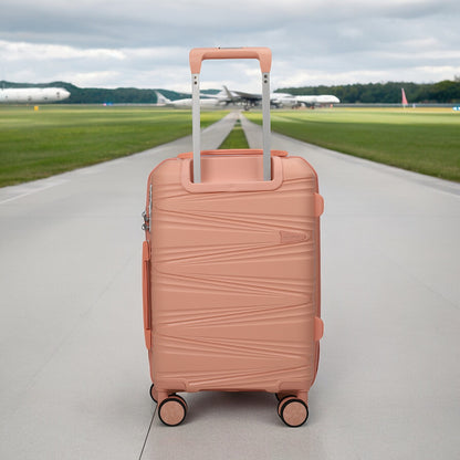 Vacanza UNBREAKABLE Polypropelene Luggage with TSA Lock set of 3 - 20 inch / 55 cm & 24 inch / 65 cm & 28 inch / 75 cm Pink