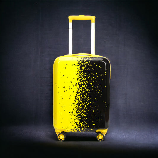 Vacanza Polycarbonate Luggage Trolley Bag Printed  - 20 inch / 55 cm Yellow