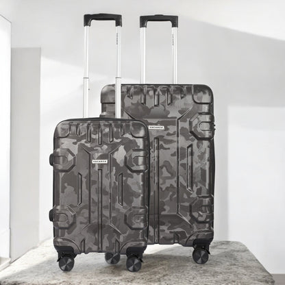 Vacanza Polycarbonate Luggage trolley bag printed - 20 inch / 55 cm Black