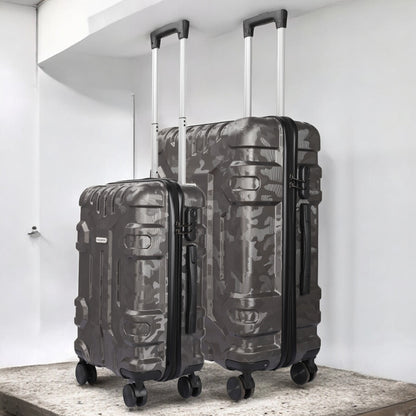 Vacanza Polycarbonate Luggage trolley bag printed - 20 inch / 55 cm Black